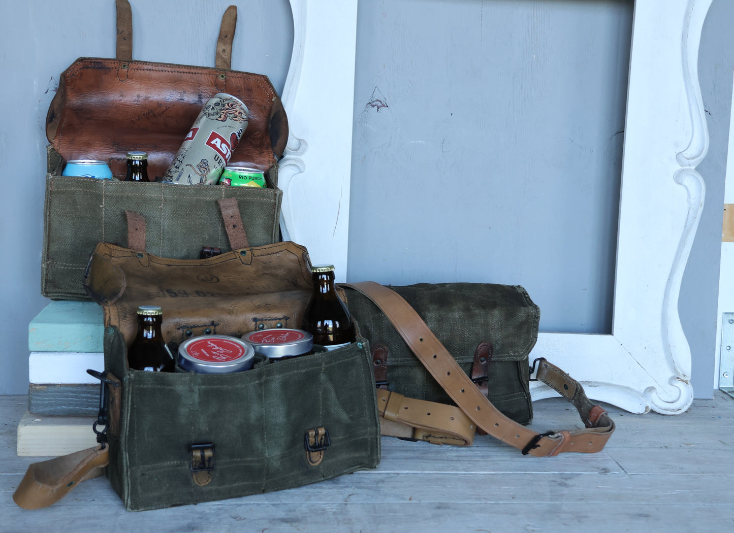 Umhängetasche, Tasche mit Quergurt, Vintage Tasche, Männerhandtasche, Alte Armeetasche