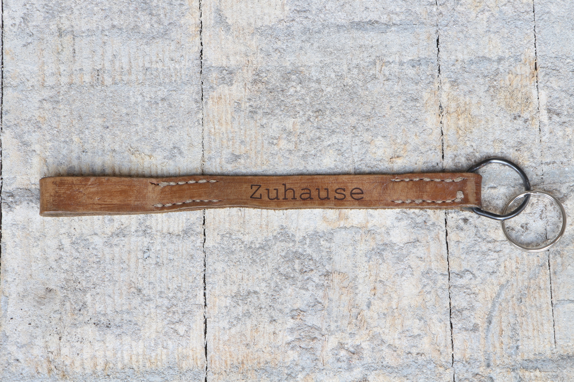 Schlüsselanhänger "Zuhause" - Vintageleder