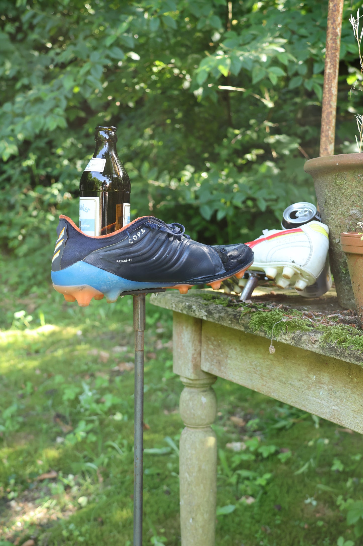 3er Set Bierflaschenhalter, Bierdosenhalter, Gartenstecker Bierdose