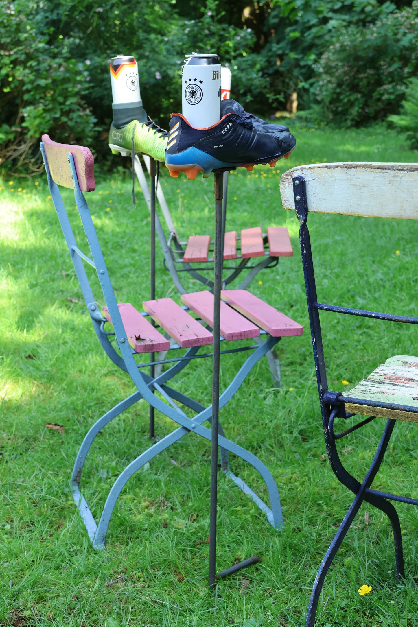 3er Set Bierflaschenhalter, Bierdosenhalter, Gartenstecker Bierdose
