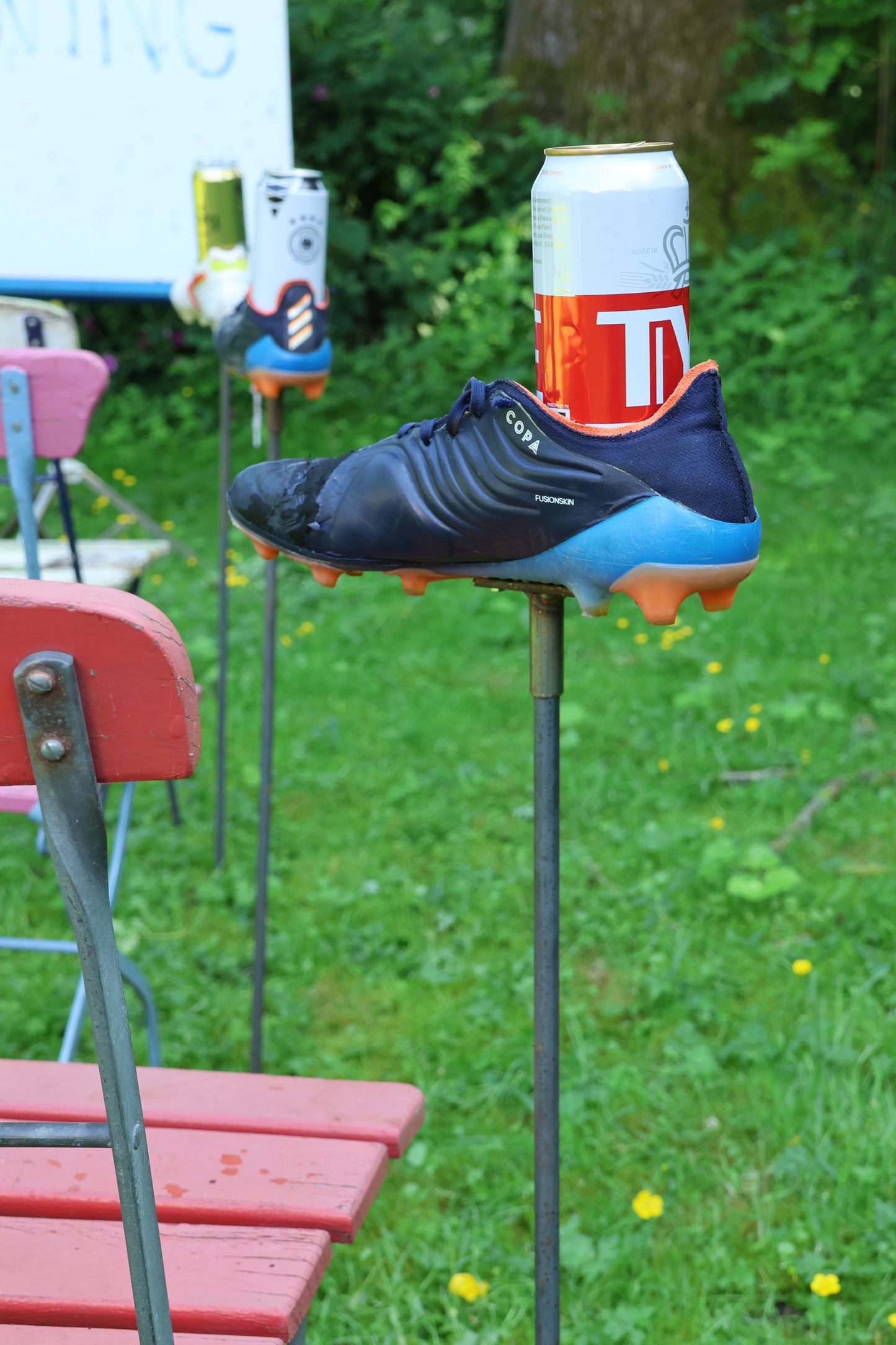 3er Set Bierflaschenhalter, Bierdosenhalter, Gartenstecker Bierdose