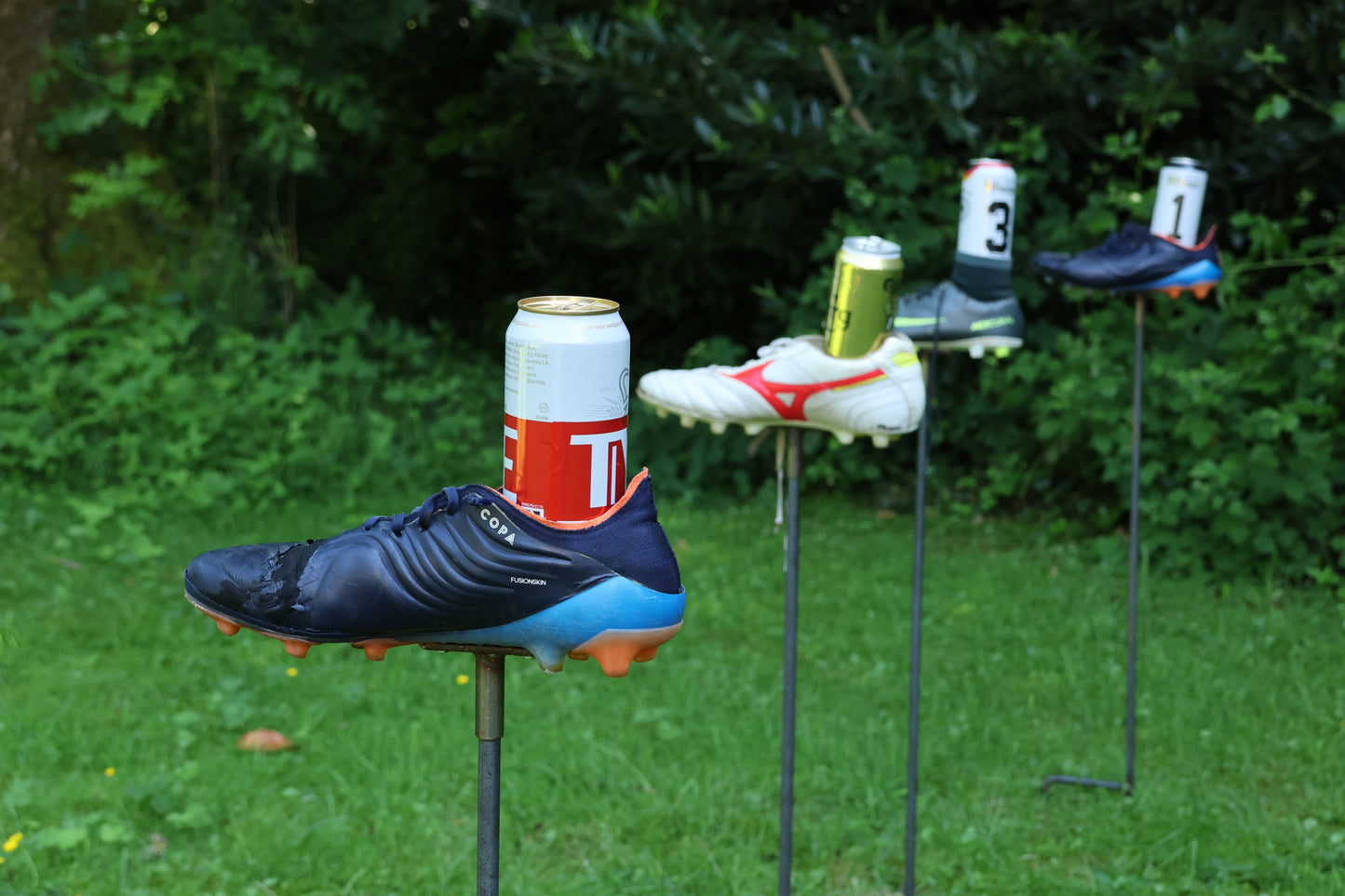 3er Set Bierflaschenhalter, Bierdosenhalter, Gartenstecker Bierdose