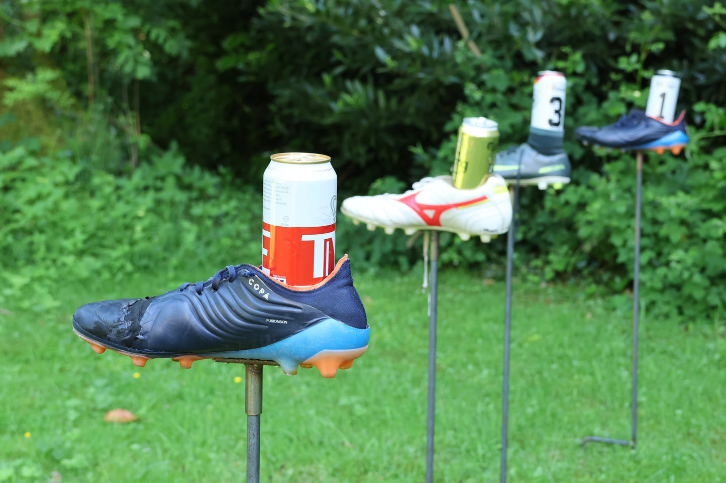 3er Set Bierflaschenhalter, Bierdosenhalter, Gartenstecker Bierdose