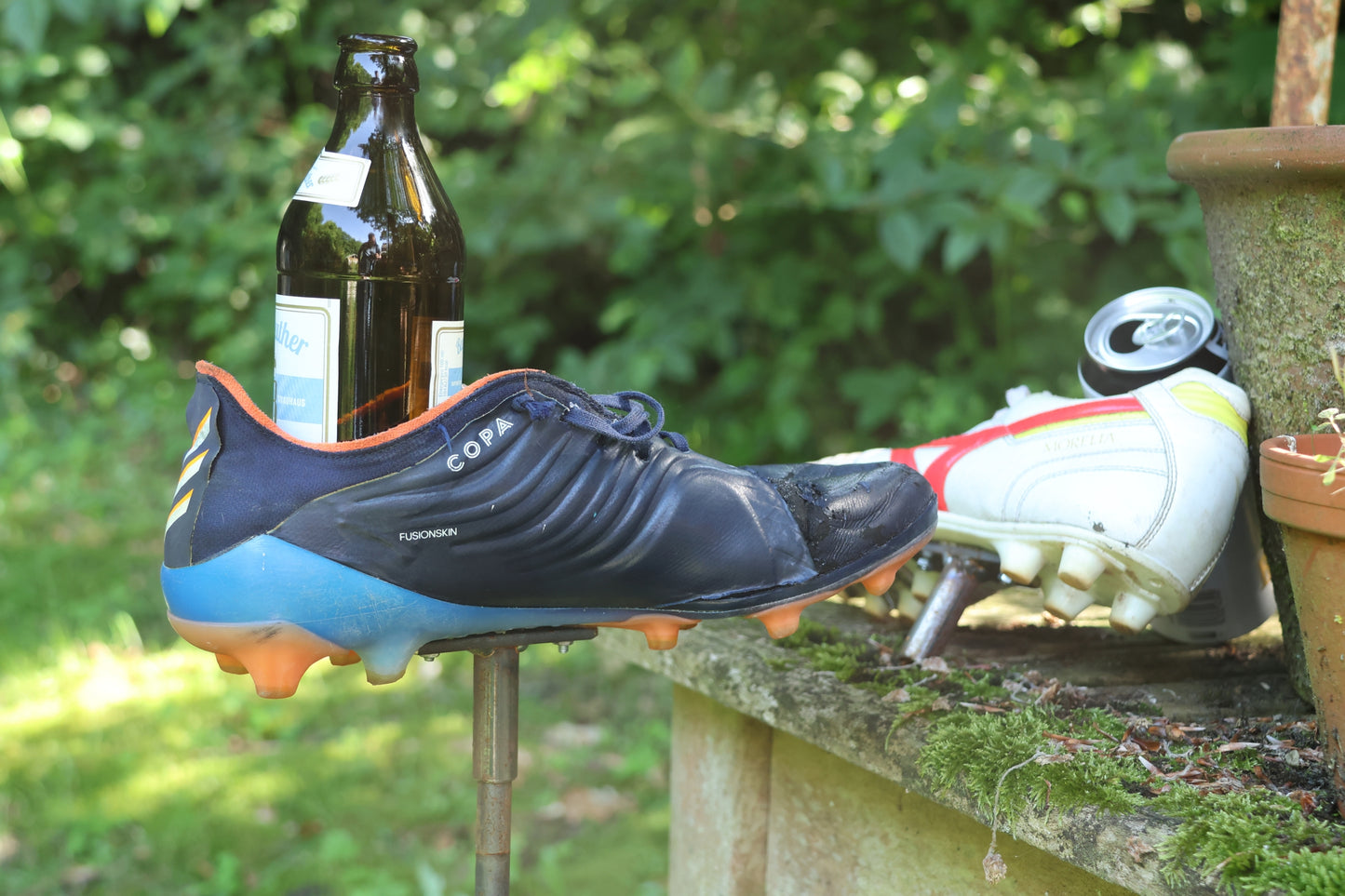 3er Set Bierflaschenhalter, Bierdosenhalter, Gartenstecker Bierdose