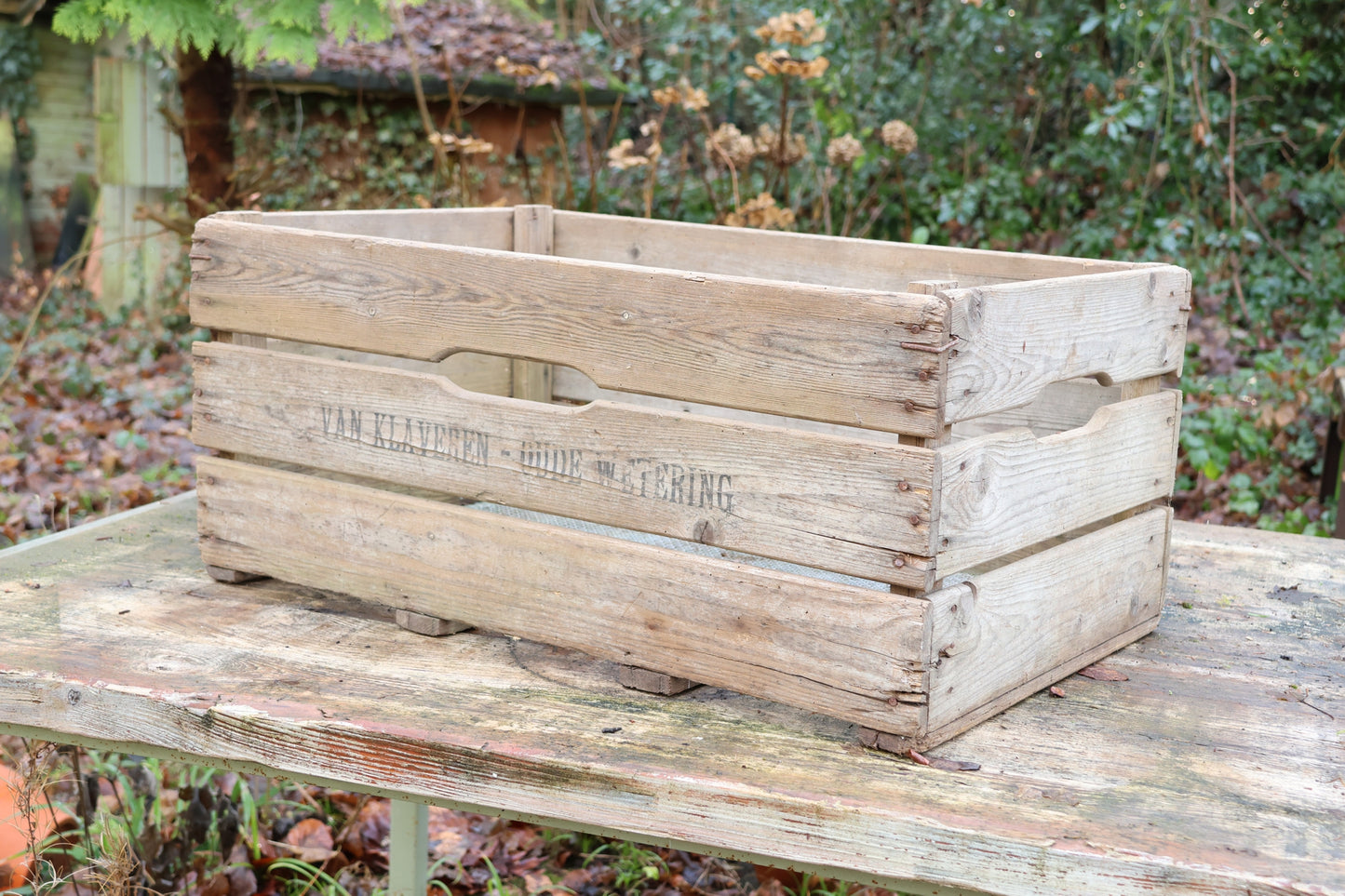 Alte Holzkiste XXL mit Drahtboden, Lagerkiste, Pflanzkiste, Transportkiste, Kiste, Blumenzwiebelkiste Stapelkiste, Obstkiste, Apfelkiste,DIY
