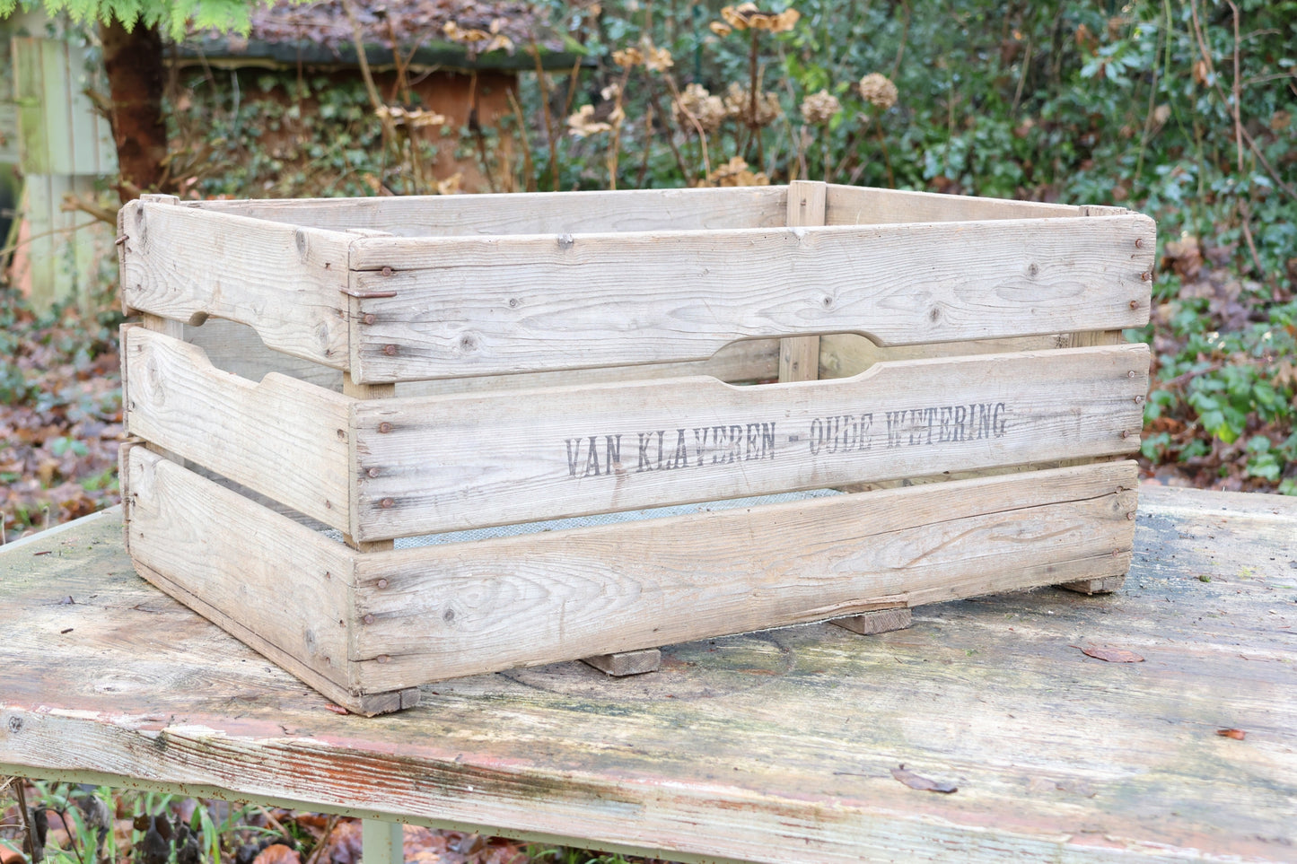 Alte Holzkiste XXL mit Drahtboden, Lagerkiste, Pflanzkiste, Transportkiste, Kiste, Blumenzwiebelkiste Stapelkiste, Obstkiste, Apfelkiste,DIY