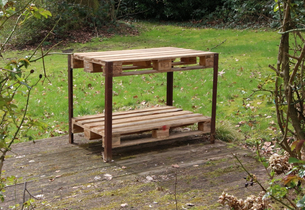 Füße für Europaletten, Pflanztisch, Gartenregal, Europalettentisch, Hochbeet für Palettenrahmen, Regalfüße für Europaletten, Terrassenregal, Arbeitstisch für draussen,