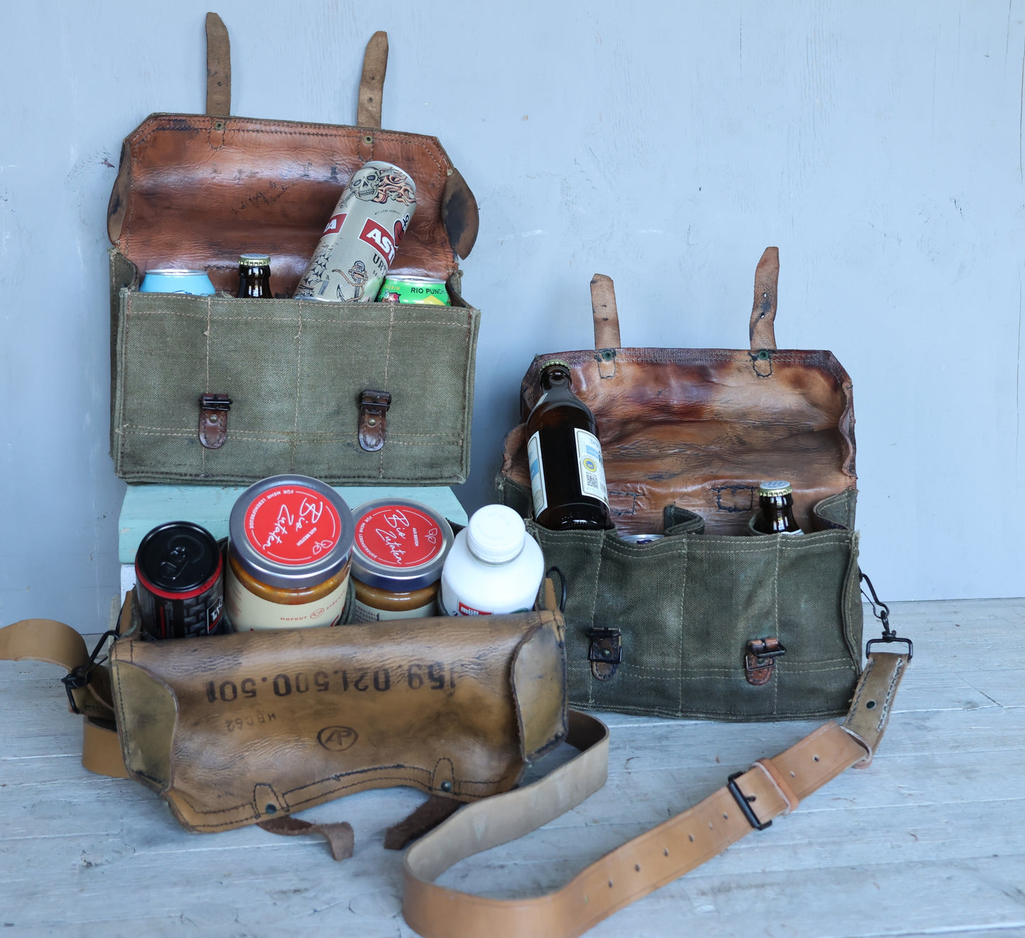 Umhängetasche, Tasche mit Quergurt, Vintage Tasche, Männerhandtasche, Alte Armeetasche