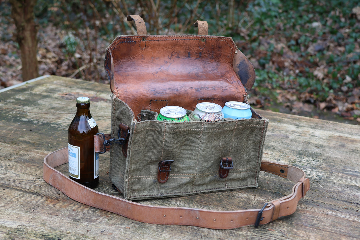 Umhängetasche, Tasche mit Quergurt, Vintage Tasche, Männerhandtasche, Alte Armeetasche