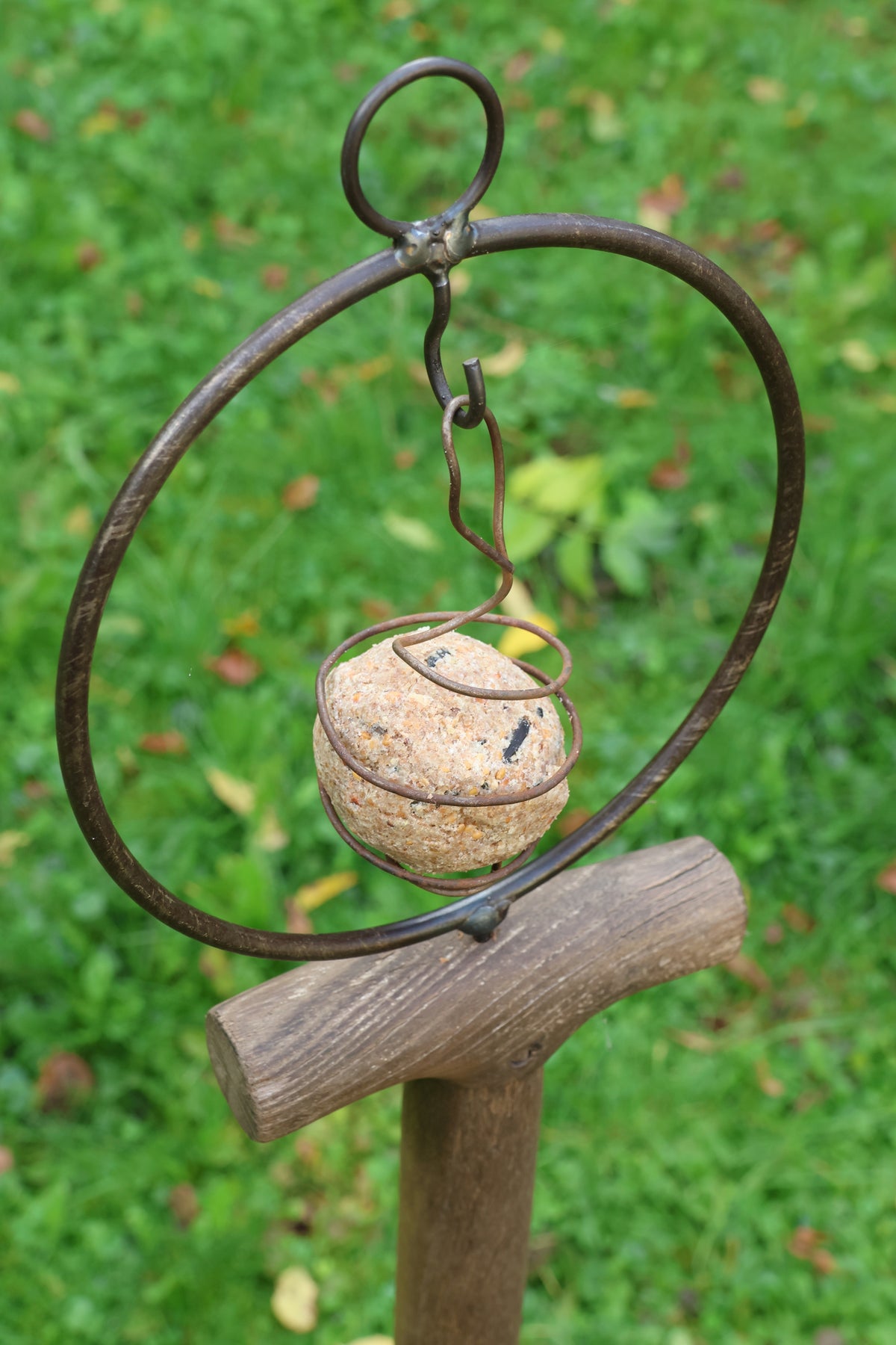 Meisenknödelring zum aufschrauben, Futterspirale zum schrauben, Futterring mit Schraube