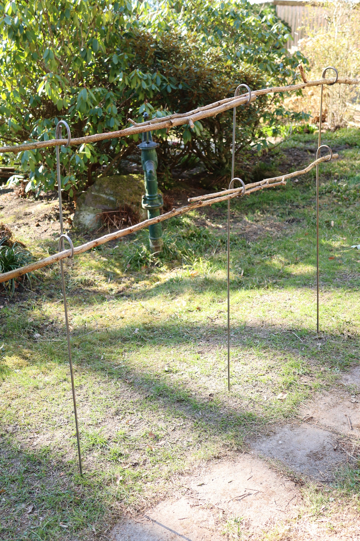 5 Stück Staudenhalter 2-Auge,  verschiedene Längen, Blumenstütze, Beetbegrenzer,