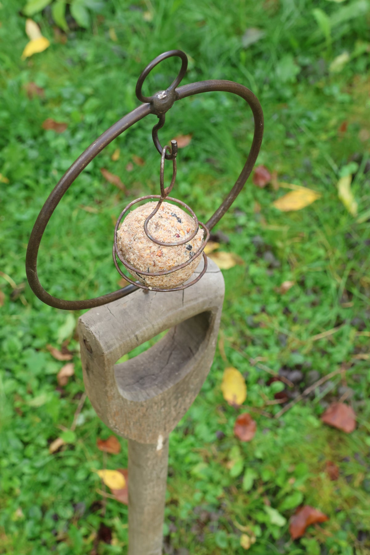 Meisenknödelring zum aufschrauben, Futterspirale zum schrauben, Futterring mit Schraube