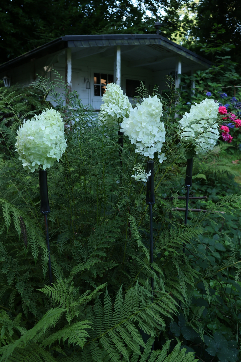 Outdoorvase "Gartenstecker" 3er Set, Gartenstecker, Gartenvase, Hortensienstecker, Eisendeko, Rostdeko, Gärtnergeschenk