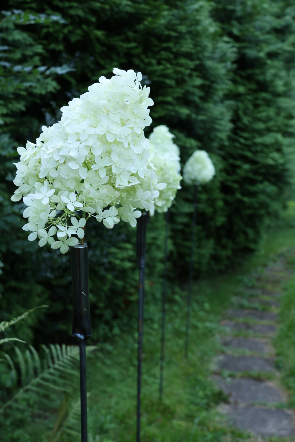 Outdoorvase "Gartenstecker" 3er Set, Gartenstecker, Gartenvase, Hortensienstecker, Eisendeko, Rostdeko, Gärtnergeschenk